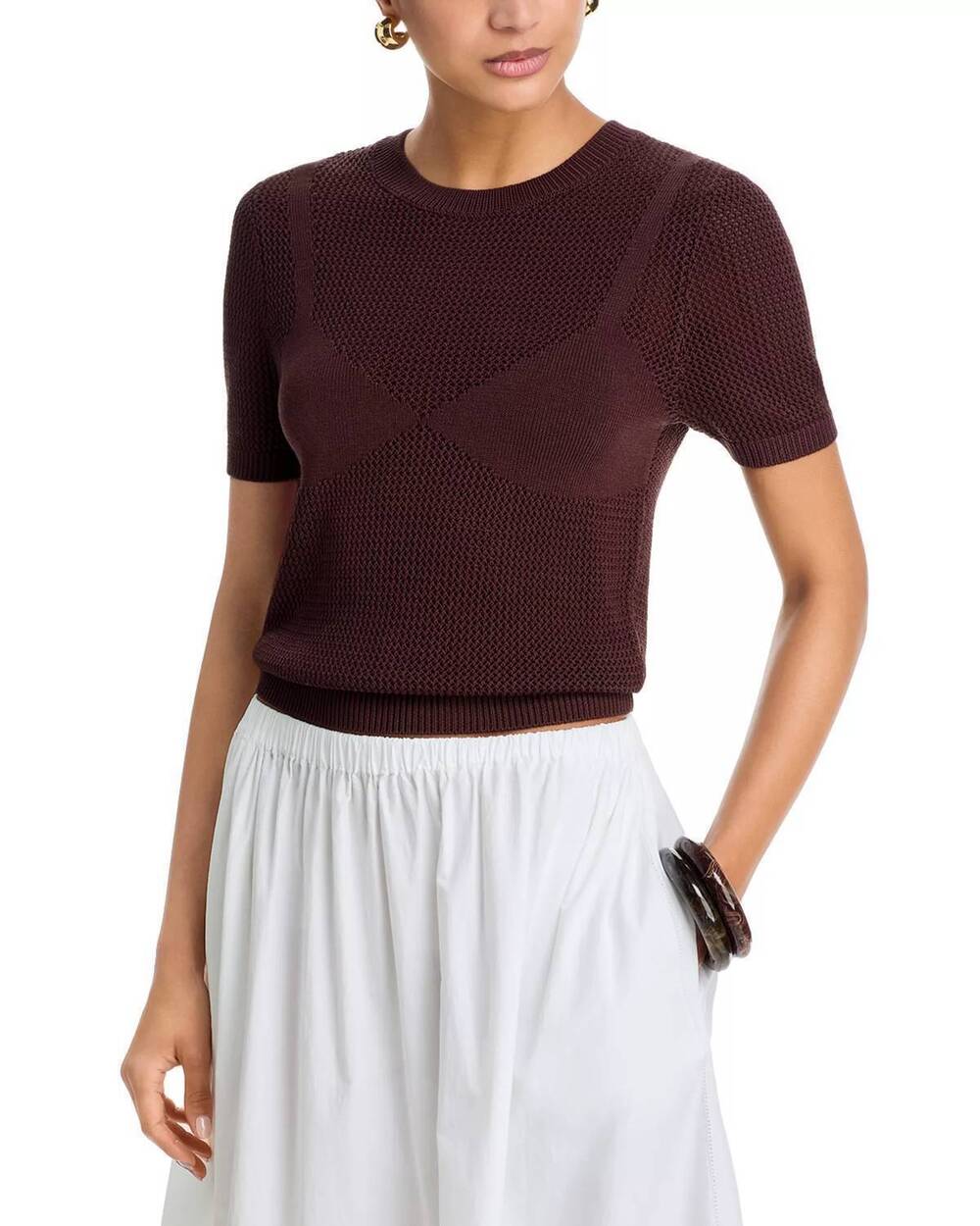 NEW STEVE MADDEN blakelee sweater top in walnut
